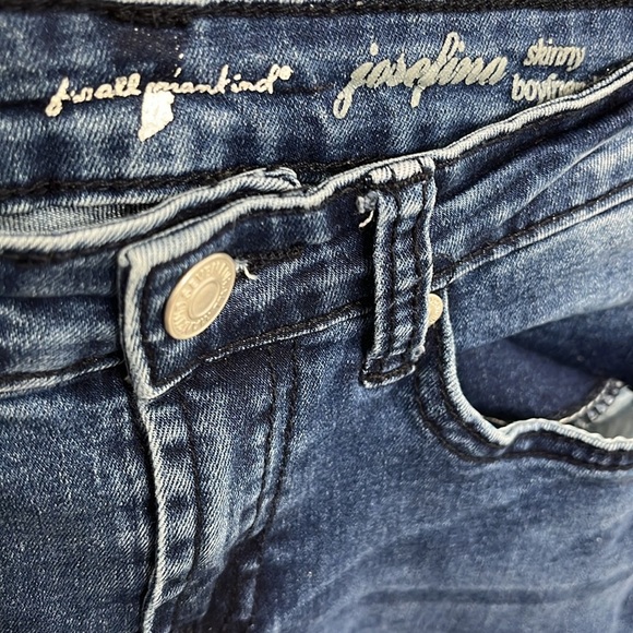 7 For All Mankind Girls Ripped Skinny Boyfriend Jeans - Picture 3 of 4